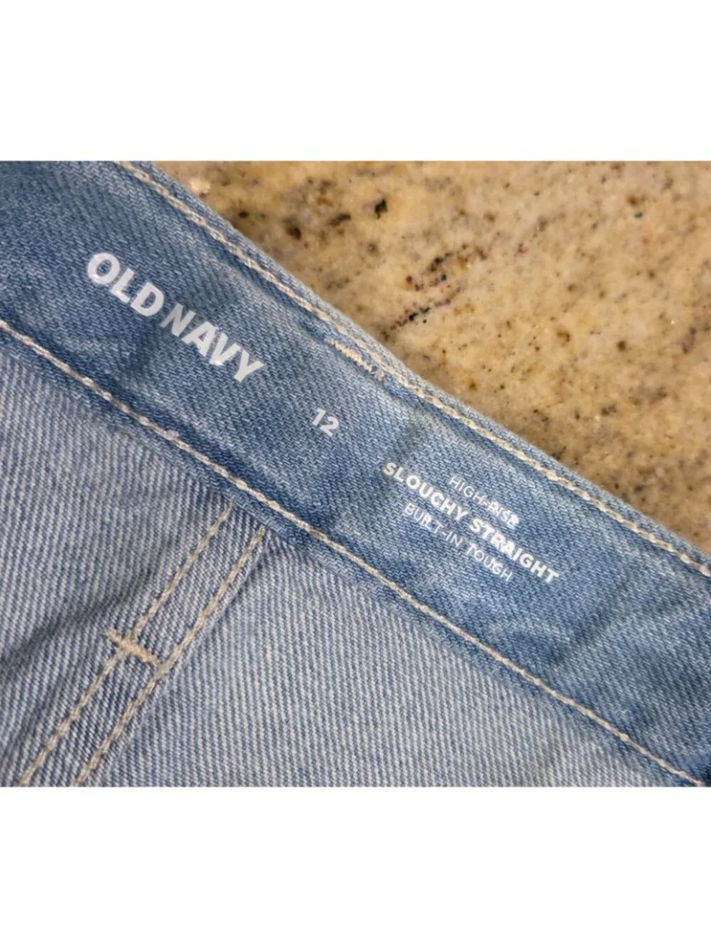 Old Navy Girls 12 Jean Shorts Slouchy Straight Cut Off Embroider Edgar Allen Po